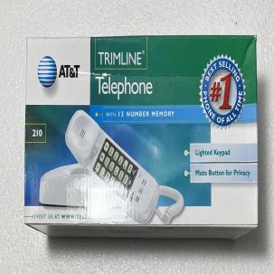 210WH AT&T Corded TrimLine Phone,Lighted Keypad, White BRAND NEW