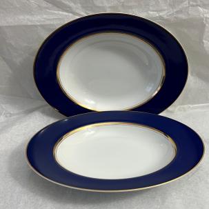 Cathy Hardwick Mikasa Royal Cobalt Blue 8 3/8" Soup /Salad / Cereal Bowls L6058
