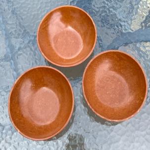 Three (3) Vintage KYS-ITE Cereal Bowls - Wood Grain Finish