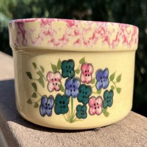 Alpine Pottery Roseville Ohio Bowl 1998 Flower Pattern - 6.25" by 3" - EUC