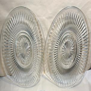 Set of 2 (Two) Gibson Everyday Elegance 10" Clear Glass Dinner Plates - NOS