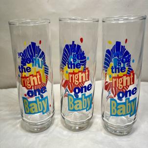 Set of 3 Diet Pepsi Glasses Uh Huh You Got The Right One Baby VTG Ray Charles
