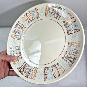 One (1) Taylor Smith Taylorstone Moderne Atomic Dinner Plate - 10 1/2"