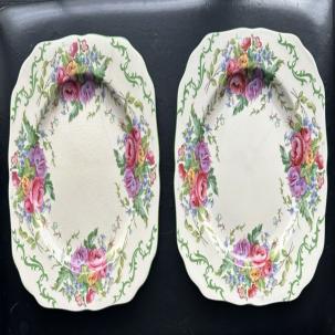 Two (2) Minton Kenilworth Floral Salad Plates - 8 9/16" - Glossy - 1910