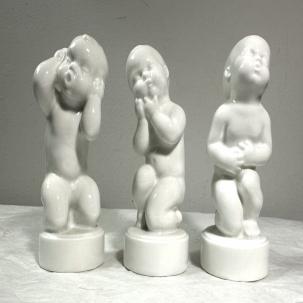 Three (3) Bing & Grondahl Baby Boy Figurines SV. LINDHART - #2207, #2208, #2209