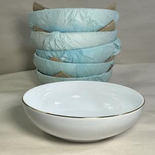 Six Charter Club Grand Buffet Gold Cereal Bowls - New With Tags, Still Wrapped