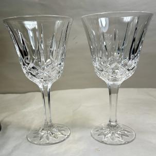 Set of Two (2) Noritake Germany Rockford Cut Crystal Wine Glasses 7.5”