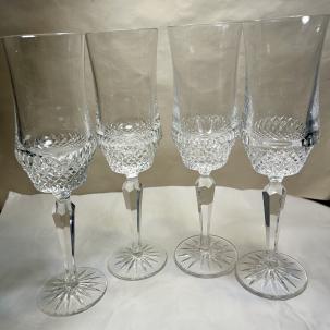 Set of 4 Galway Wedgewood Crystal Royal Irish 8 1/4" Water Wine Goblets Cut Base
