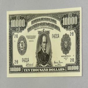 Laminated $10,000 Bill Bookmark - 5.5" by 2.5"