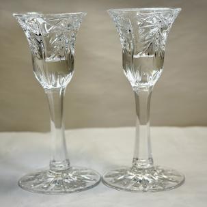 Royal Doulton Crystal Chelsea Heights 8” Candle Stick Holders - Set Of 2 - NWOT