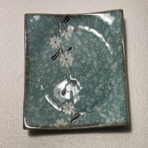 One Ichihara Cherry Blossom Blue Salad Plate - Japan - 6 3/4 inches