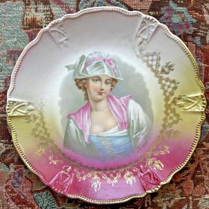 Vintage German Blenheim China Portrait Wall Plate - 9 1/2 Inches
