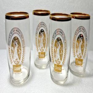 Set of Four (4) Vintage Small Coors Glasses 3.25" Tumbler Beer