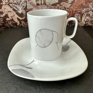 Five (5) Block Langenthal Switzerland Transition Shadows Cup /Saucers - UNUSED