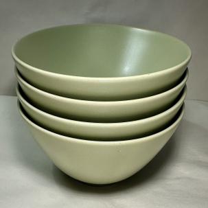 Four (4) Ikea Green Light Sage Matte Soup / Salad Bowls 10866 - 2.5” Deep