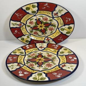 Set of 2 Pier 1 Vallarta Salad Plates - Handpainted Earthenware - 9-1/8" - EUC