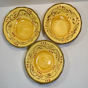 Set of 3 Home Trends Italian Villa Salad / Soup Bowls - 8-1/8"