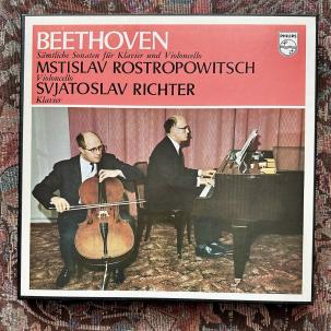 Beethoven Cello Sonatas Rostropovich Richter 2LP Philips 835 182/83 AY Stereo