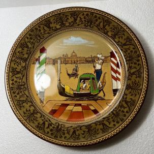 Antique Royal Doulton Venice Gondolier Plate - 10 1/4" - Manufactured 1908