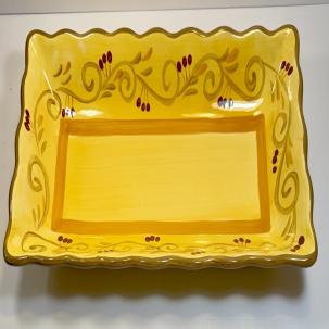 Home Trends Italian Villa 17" Rectangular Tray - Immaculate, Tag on Reverse