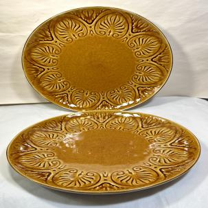 Set of 2 (Two) Pfaltzgraff Carmela Honey Dinner Plates - 11" - EUC