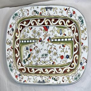 Temptations by Tara Birds Palms Ovenware 17” X 11.5” Serving Tray / Platter MINT