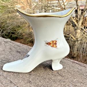 Limoges France Boot Hand Painted W/Gold Trim 