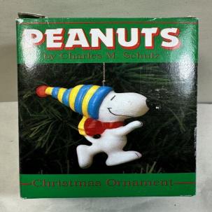 Vintage Thailand Ceramic Peanuts Snoopy Christmas Ornament