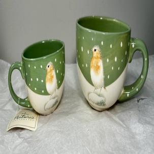 Two Marjolein Bastin Nature's Sketchbook Winter Snowbird Mugs/Cups - New W/Tags