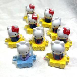 Nine (9) Hello Kitty Nestle Ice Cream Trolley Mini Toys  - Sealed in Plastic