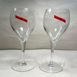 G.H. MUMM Brut Cordon Rouge Champagne Flute Tulip Glasses Barware Set 2 France