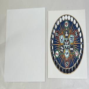 Handprinted Silk Screen Hermetic Circle Blank Notecard Greeting Card - UK Made
