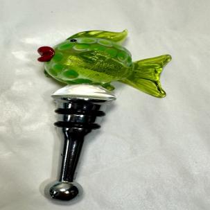 Venice Murano Glass Blowfish Bottle Stopper by Two's Company - New in Box