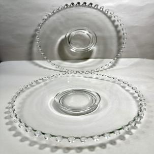 Two (2) Vintage Imperial Candlewick 8 Inch Salad Luncheon Dessert Plates