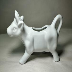 Pier 1 Imports Porcelain White Cow Creamer Pitcher 