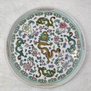 Hand Painted Plate From China - Dragons - 10"