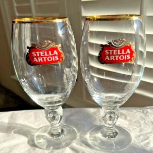 Two Stella Artois Glasses